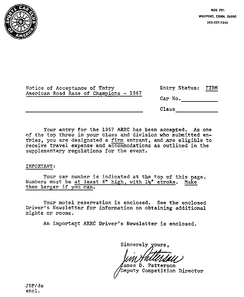 1967 ARRC invitation