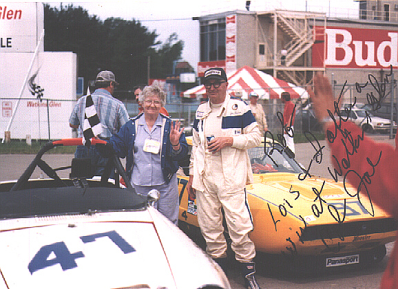 Joe, Lois and #47 after a National victory at Watkins Glen
